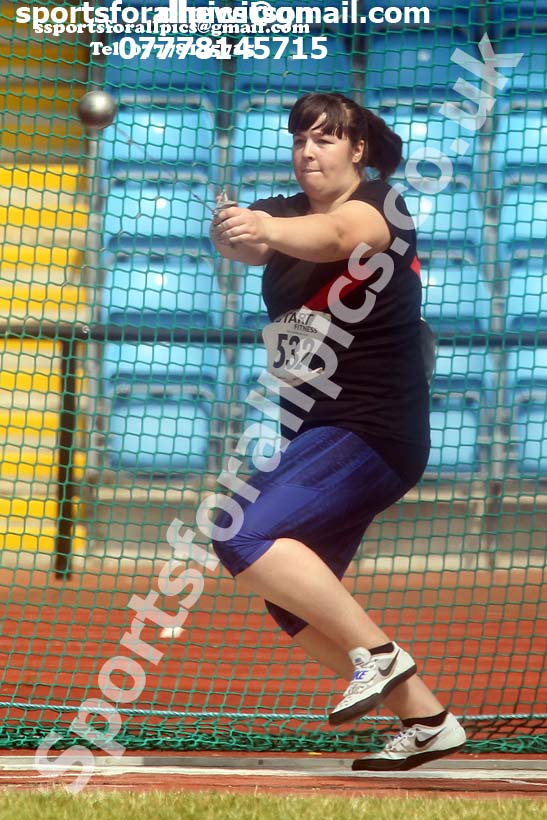 Womens under-20s hammer, Northern Senior and Under-20s Champs., Sports City, Manchester. Photo: David T. Hewitson/Sports for All Pics